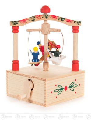 Musikdose Musikdose Karussell H=ca 11 cm NEU Erzgebirge Spieldose Spieluhr