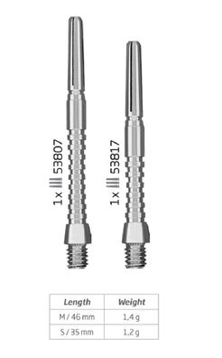 BULL'S Tecno Aluminium Shaft, medium / Inhalt 12 Stück