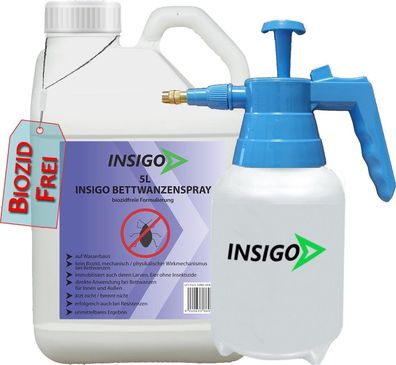 INSIGO 5L + 2L Sprüher Bettwanzenspray Bettwanzenmittel Bettwanzenschutz gegen Wanzen