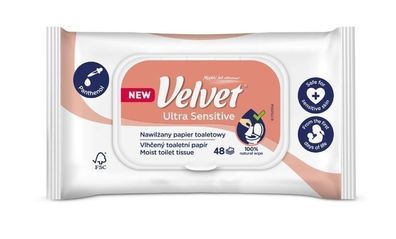 Velvet Ultra Sensitive Feuchttücher, 48 Stück