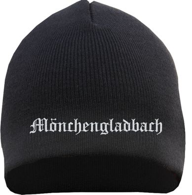 Mönchengladbach Beanie Mütze - Altdeutsch - Bestickt - Strickmütze Winte