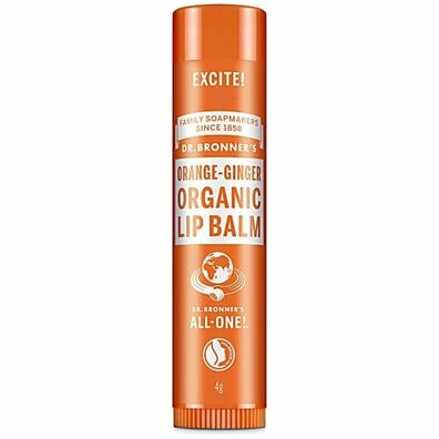 Dr Bronner'S Lapices Labiales En Hangpack Naranja-Jenjibre 4 G