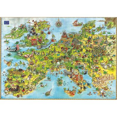 HEYE Puzzle Dragons - Karte von Europa 4000 Teile