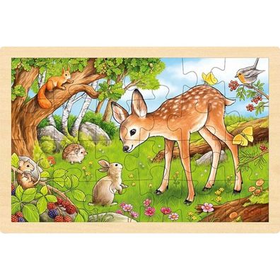 GOKI Holzpuzzle Karussell 24 Teile