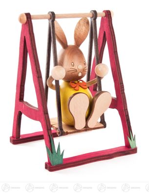 Hase Stupsi auf Schaukel Höhe = 120mm NEU Osterhase Osterfigur