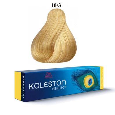 Koleston Perfect Permanent Haarfärbemittel 10/3 Hellstes Goldblond 60 ml