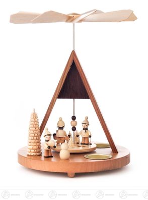 Pyramide mit Winterkindern und Spitzdach, für Teelichte BxHxT 21,5cmx27cmx21,5cm