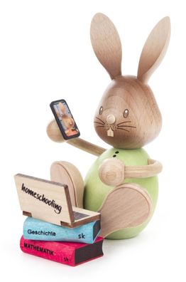 Osterhase "Stupsi" Homeschooling mit Laptop-Sonderedition 2021- 7x12,5x10cm NEU