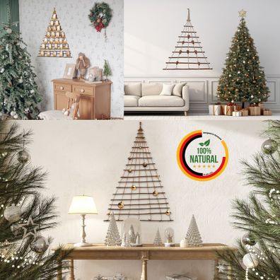 Floranica Holzleiter Adventskalender Weihnachtsschmuck Weihnachtsdeko für Wand