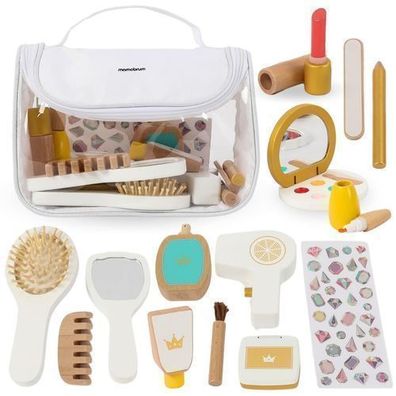 Schminkset für Kinder - Schminktasche + Holzzubehör, 15 Teile