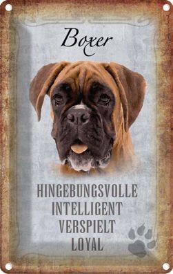 vianmo Blechschild 12x18cm Boxer Hund intelligent Deko Geschenk