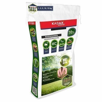 KADAX Rasensamen, universales Gras, Grassaatgut, Grassamen, 400 m2, 10 kg