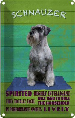 vianmo Blechschild 12x18cm Schnauzer Hund Highly Inelligent Deko Geschenk