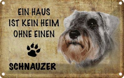 vianmo Blechschild 18x12cm Schnauzer Hund Ohne Kein Heim Deko Geschenk