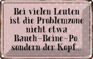 vianmo Blechschild 18x12cm Problemzone Ist Der Kopf Deko Geschenk