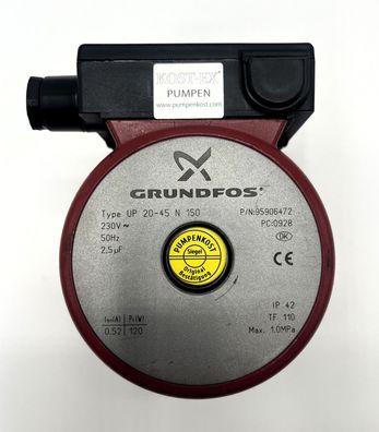 Grundfos UP 20 - 45 N Nirosta Brauchwasserpumpe 1x230V P16/305