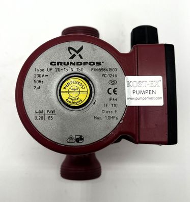 Grundfos UP 20 - 15 N 150 Brauchwasserpumpe Trinkwasser P14/832