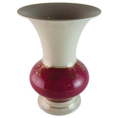 Vase Edelstein Bavaria rot gold H 20,9 cm