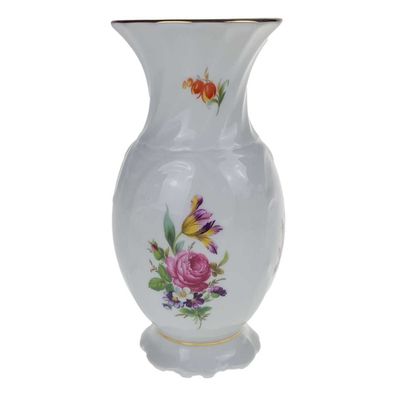 Tischvase Vase Seltmann Vohenstrauß Blumendekor Goldrand