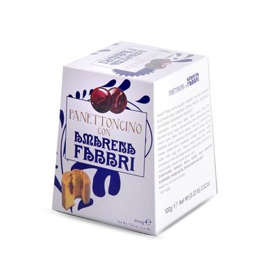 Food-United FABBRI Panettone 6x100g mit Amarena Kirschen Weihnachtskuchen Hefestollen