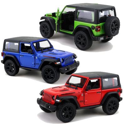 Jeep Wrangler Rubicon 2018 Modellauto 13cm Offroad Geländewagen mit Verdeck 1:34