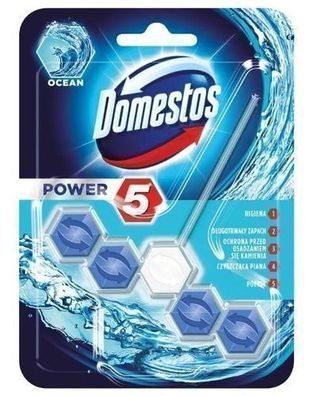 Domestos Power 5 WC-Hänger Ozeanfrische, 55g, langanhaltende Frische und Hygiene