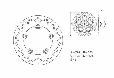 BREMBO Serie Oro Bremsscheibe starr - 68B40750