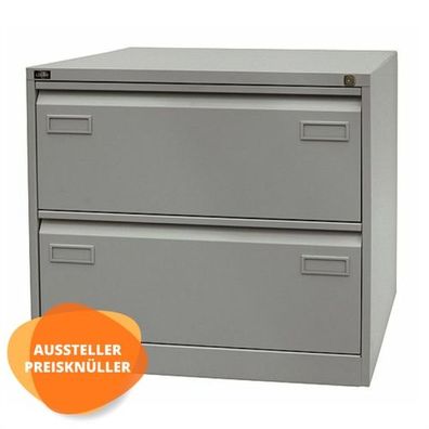 Hängeregistraturschrank LIGHT • 2-bahnig, DIN A4 • Bisley CDF2 Silber