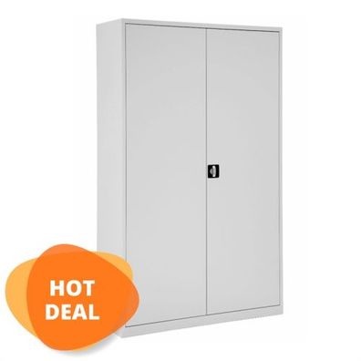 Flügeltürenschrank ECO für 5 Ordnerhöhen • B 1200 mm • Bisley FT12194B Lichtgrau