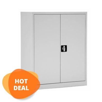 Flügeltürenschrank ECO für 2½ Ordnerhöhen • B 800 mm • Bisley FT08102B Lichtgrau