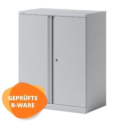 Flügeltürenschrank Essentials für 2 Ordnerhöhen • Bisley YECB09101S Lichtgrau