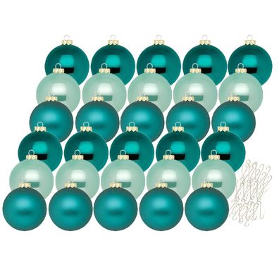 Weihnachtskugeln Green Emerald 30 Stk 6cm + Haken