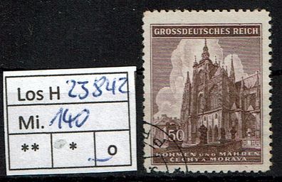 Los H23842: Böhmen & Mähren Mi. 140, gest