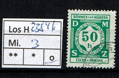 Los H23846: Böhmen & Mähren Dienst Mi. 3, gest