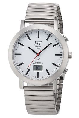 ETT Eco Tech Time Funk-Solar Herren-Armbanduhr Station Watch mit Zugband EGS-11580-1