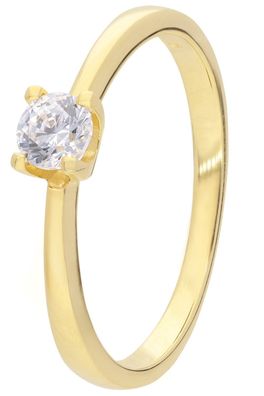 trendor Schmuck Damenring 925 Silber Goldplattiert mit Zirkonias 68715