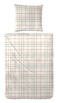 Westminster Feinbiber Bettwäsche 155x220 Karo kariert weiß rot grün 173204-25