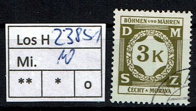 Los H23851: Böhmen & Mähren Dienst Mi. 10, gest