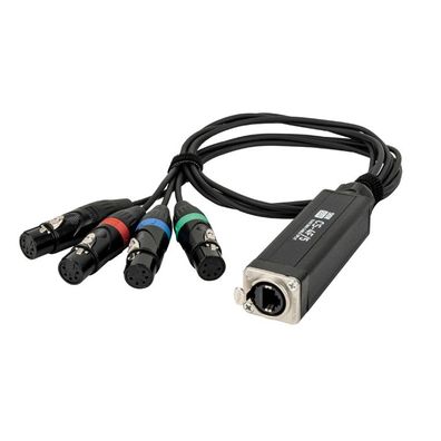 Showgear - 4-channel DMX shuttle snake 4-Kanal 5-Pin DMX(F)> CAT(F)