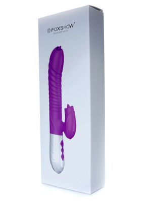 Foxshow - Silicone Vibrator USB 7 Funct. + Thrusting / /eat, purple