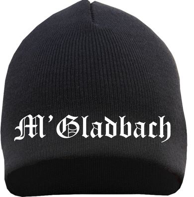 M. Gladbach Beanie Mütze - Altdeutsch - Bestickt - Strickmütze Wintermütz