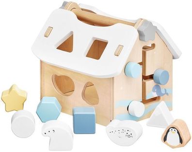 Sortierspiel Holzspielzeug ab 3 Jahr Holzhaus Mit 8 Modellierblöcken