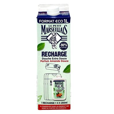 Le Petit Marseillais Mandelmilch-Duschgel 1 Liter Nachfüllpack – Sanfte Pflege