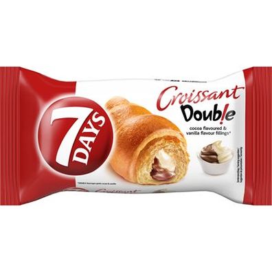 10x 7 Days Double Single Croissant Kakao Vanille - 60 g Packung