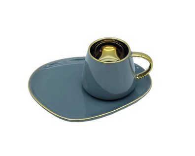 Schäfer Kaffee-Service 12-tlg. Kaffee-Set 190 ml Tassen in Anthrazit