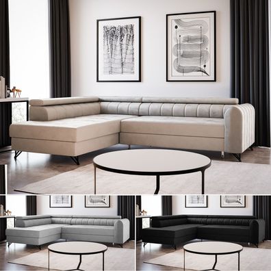 Ecksofa mit schlaffunktion und bettkasten ALICE bettfunktion Moderne Wohnlandschaft