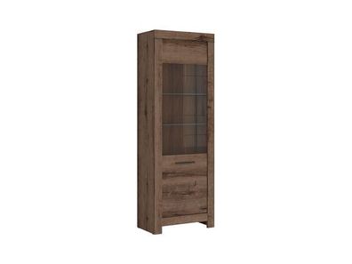 BLACK RED WHITE Vitrinenschrank Balin | Standvitrine | 39,5 x 68 x 196,5 cm, Braun