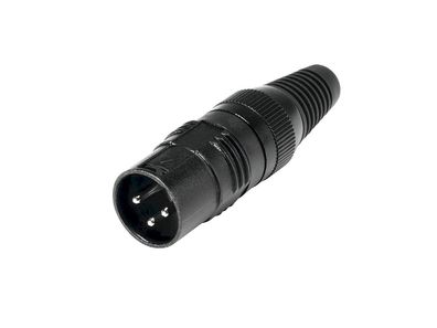 HICON XLR, 3-pol , Metall-, Löttechnik-Stecker, vers. Kontakte, sw