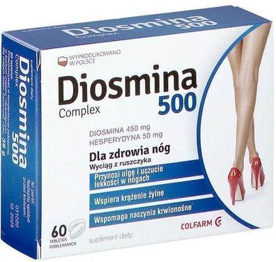 Diosmin 500 Complex Blutgefäße Hesperidin Durchblutung Krampfadern 60 Tabletten