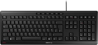 Cherry STREAM Keyboard – Robuste USB-Tastatur in Schwarz für Alltag und Büro